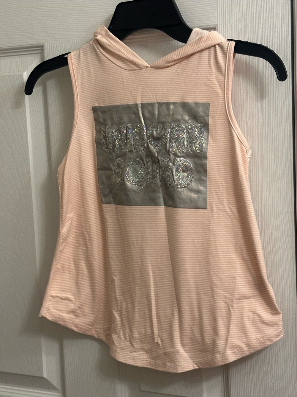 Btween Girls Hooded Sleeveless Shirt Tank Top Size 10 unicorn Squad